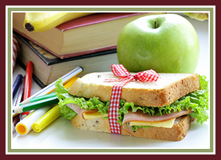 Sandwich and apple