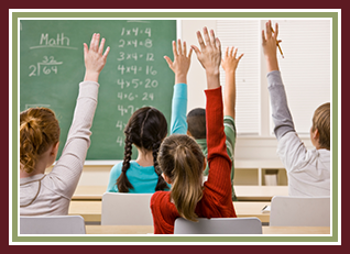 Students raising hands